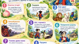 Дорожня карта до казки "Момотаро або Хлопчик-Персик"