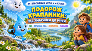 Презентація до інтегрованого уроку для учнів 4 класу. Тема: «Подорож краплинки: від хмаринки до річки»