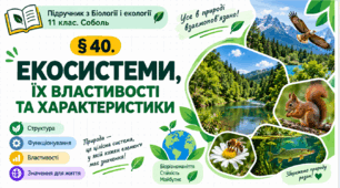 Екосистеми, їх властивості та характеристики. Презентація, інфографіка, робочий аркуш