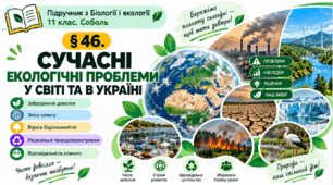 Сучасні екологічні проблеми у світі та в Україні. Презентація, інфографіка, робочий аркуш