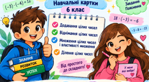 Цілі числа без труднощів ✨ Додавання, віднімання, множення та ділення | 6 клас