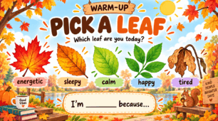 Warm-up activity. Autumn speaking task