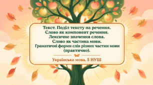 Текст. Поділ тексту на речення. Слово як компонент речення. Лексичне значення слова. Слово як частина мови. Граматичні форми слів різних частин мови. Презентації