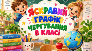 Яскравий графік чергування дітей в класі