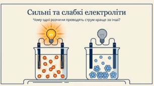 Сильні та слабкі електроліти хімія 9 клас НУШ