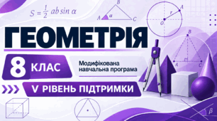 Геометрія. 8 клас. Модифікована навчальна програма. V рівень підтримки