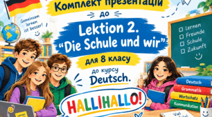 Комплект презентацій до Lektion 2. "Die Schule und wir" для 8 класу до  курсу Deutsch. HALLIHALLO!