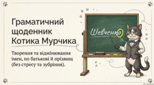 🐱📚 Творення й відмінювання імен та по батькові. Українська мова ✨