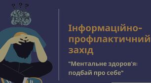 Інформаційно-профілактичний захід «Ментальне здоров’я: подбай про себе», Готовий інформаційно-профілактичний захід, конспект + презентація