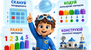 КОНСПЕКТ ІНТЕГРОВАНОГО ЗАНЯТТЯ (Логіко-математичний розвиток + STEM-конструювання + Безкомп'ютерне кодування) Тема: «Космічна LEGO-лабораторія: кодуємо • рахуємо • конструюємо»