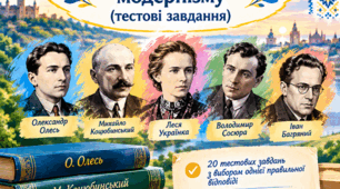 📚 ГР 4. ПІДСУМКОВА РОБОТА з української літератури у 9 класі НУШ. ВСТУП. ЛІТЕРАТУРА МОДЕРНІЗМУ(2 варіанти з ключами + інфографіки-підказки)