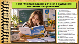 Складнопідрядні речення з підрядними частинами з’ясувальними. Українська мова. 9 клас НУШ (2026). До підручника Заболотний О. та ін.