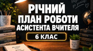 Річний план роботи асистента вчителя 6 клас - ОНОВЛЕНИЙ