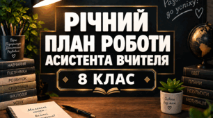Річний план роботи асистента вчителя 8 клас - ОНОВЛЕНИЙ