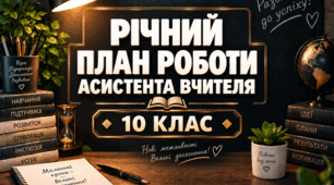 Річний план роботи асистента вчителя 10 клас - ОНОВЛЕНИЙ