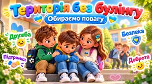СУЧАСНА ПРЕЗЕНТАЦІЯ «ТЕРИТОРІЯ БЕЗ БУЛІНГУ — ОБИРАЄМО ПОВАГУ. +Конспект + Постер