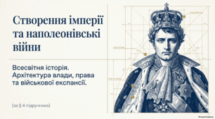 Презентація до уроку всесвітньої історії (9 клас): «Створення імперії та наполеонівські війни» за підручником І. Щупака
