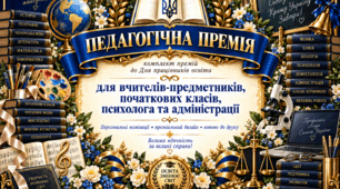 День вчителя 2026 | Педагогічна премія | Номінації для вчителів-предметників, початкових класів, психолога та адміністрації