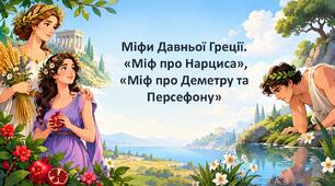 Міфи Давньої Греції.  «Міф про Нарциса»,  «Міф про Деметру та Персефону»