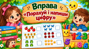 Вправа "Порахуй і напиши цифру"