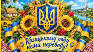 🇺🇦 «Козацькому роду нема переводу» | Великий святковий постер, розділений на частини для друку А4