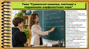 Граматичні помилки, пов’язані з порушенням морфологічних норм. Українська мова. 9 клас НУШ (2026). До підручника Заболотний О. та ін.