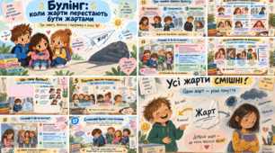 СТОП БУЛІНГ! «Коли жарти перестають бути жартами» | Готова виховна година: презентація 30 слайдів + конспект | 3–6 класи