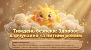 Презентація+конспект заняття "Здорове харчування та питний режим". Тиждень безпеки. Вересень.
