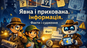 Презентація+ картка‑тренажер+сертифікат/нагорода «РМ. Явна і прихована інформація: факти й судження» 9 КЛАС  НУШ УКРАЇНСЬКА МОВА