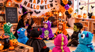 « HAPPY HALLOWEEN! : Готовий Пакет для Свята Англійської Мови (Сценарій + Музика + Матеріали для друку) для старшої групи»