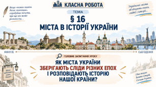 6 клас_НУШ_§ 16. Міста в історії України_презентація_опорний аркуш_робочий аркуш_робочий аркуш для ООП