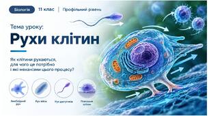 Презентація до уроку для учнів 11 класу з біології та екології (профільний рівень) за темою- "Рухи клітин"