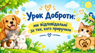 Матеріал до виховної години "Урок Доброти", присвяченний до Всесвітнього Дня захисту тварин
