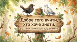 Добре того вчити, хто хоче знати. «Дрізд і голуб» (українська народна казка) (с. 18) (Українська мова та читання. Частина 2; 2 клас, Савченко О.)