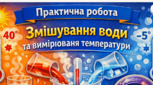 Практична робота. Змішування води та вимірювання температури. 5 кл НУШ
