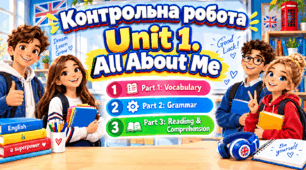 Контрольна робота "All about me. Unit 1" - 9 клас НУШ (Карпюк)