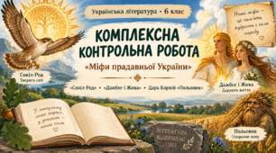 Контрольна робота. 6 клас. Міфи прадавньої України. «Сокіл-Род», «Дажбог і Жива», Дара Корній «Польовик»