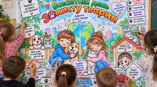 🐾 Велика колективна розмальовка до Всесвітнього дня захисту тварин (2 шт)