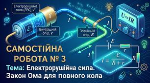 Самостійна робота № 3 з теми «Електрорушійна сила. Закон Ома для повного кола»