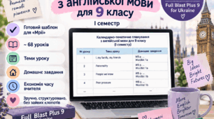 Календарно-тематичне планування з англійської мови 9 клас Full Blast Plus 9 | Готовий шаблон для «Мрії»