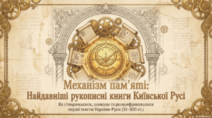Механізм пам'яті: найдавніші рукописні книги Київської Русі