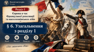 Узагальнення з розділу 1 «Європа в час Французької революції та наполеонівських війн» Всесвітня історія. 9 клас
