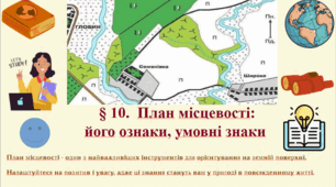 Презентація до уроку географії у 6 класі на тему «План місцевості його ознаки, умовні знаки»