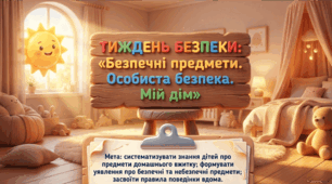 Презентація+конспект заняття "Безпечні предмети. Особиста безпека. Мій дім ". Тиждень безпеки. Вересень.