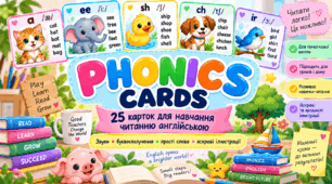 PHONICS CARDS — 25 яскравих карток для навчання читанню англійською мовою