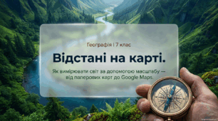 Відстані на карті. Вимірювання відстаней за масштабом