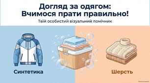 Прання та сушіння одягу з шерстяних і синтетичних тканин.