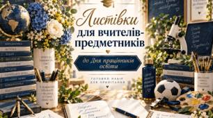 Листівки для вчителів-предметників до Дня працівників освіти