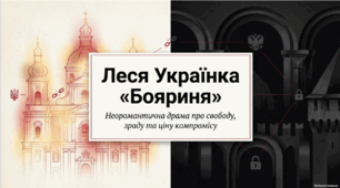 Леся Українка «Бояриня».  Драматургія письменниці. «Бояриня» як зразок неоромантичної драми. Національна ідея, події української історії в її основі.  ТЛ: драматична поема.