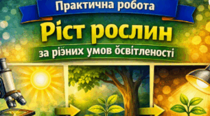 Практична робота «Ріст рослин за різних умов освітленості» 7 клас НУШ (робочий аркуш+зразок виконання)